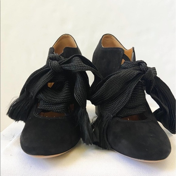 Chloe Short Ankle Bootie Harper Black Suede Size 36 - Picture 12 of 14